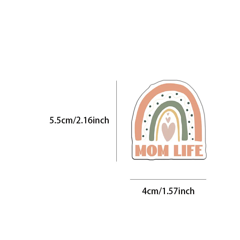 50Pcs Mom Life Stickers Laptop Ledger Phone Cases Decorated with Waterproof Stickers
