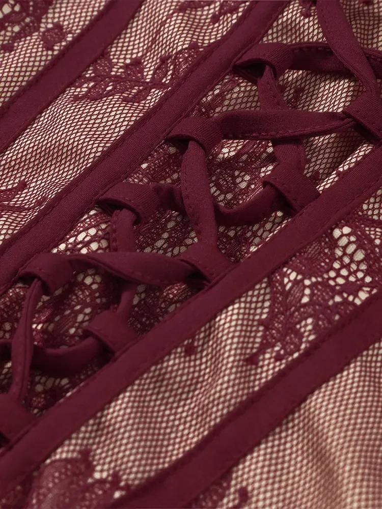 Elegantes, schickes Partykleid aus Gaze mit Fischgrätenmuster, schulterfreies, trägerloses Maxikleid für Damen, Spitze, tailliert, Vestidos 2026, Abendkleider – Detail 5
