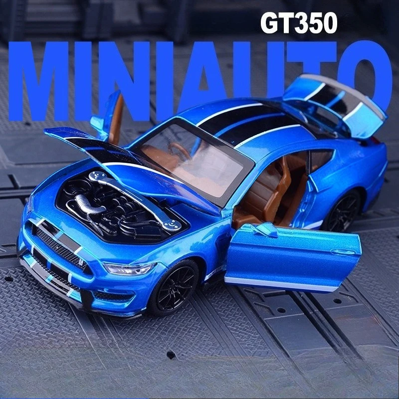 1:32 Ford Mustang Shelby GT350โลหะผสมกีฬารถDiecastโลหะรถรุ่นเสียงและแสงคอลเลกชันของเล่นเด็กของขวัญ