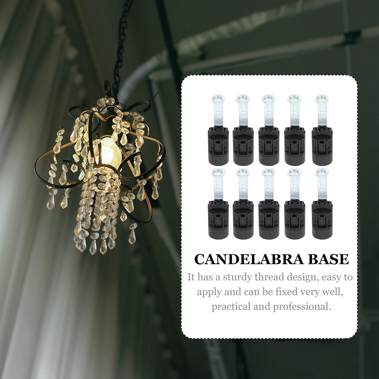 

10Pcs Light Bulb Socket Candelabra Base Plastic Zinc Alloy Copper Stable for DIY Table Wall Lamp Light Holder