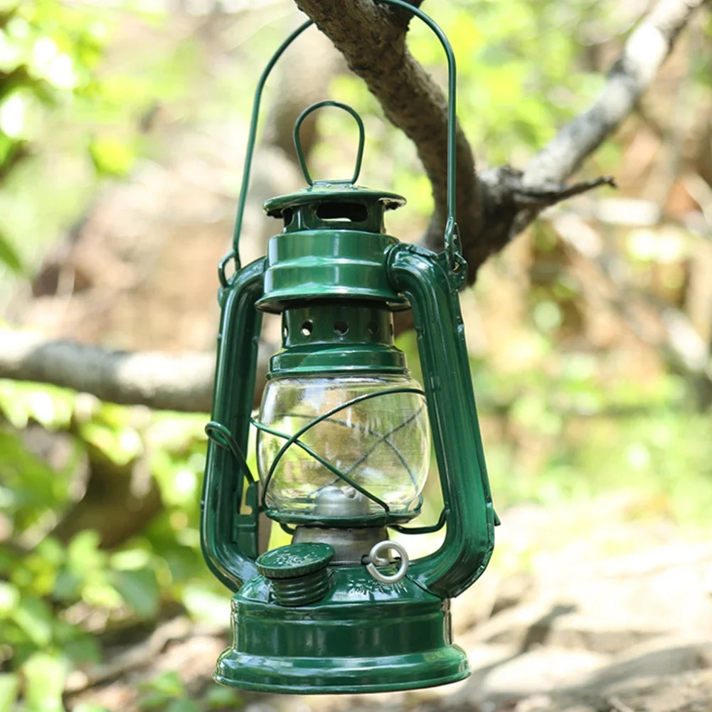 LED Camping Lantern Retro Style Petroleum Storm Lantern Metal Outdoor Lamp Multi-Specification Retro Luminous Kerosene Lantern