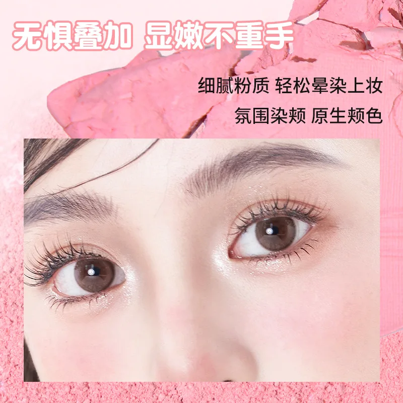 GoGotales quatre couleurs Blush plaque mignon chat énergique joue rouge pêche nu maquillage mat naturel Rouge facile à porter