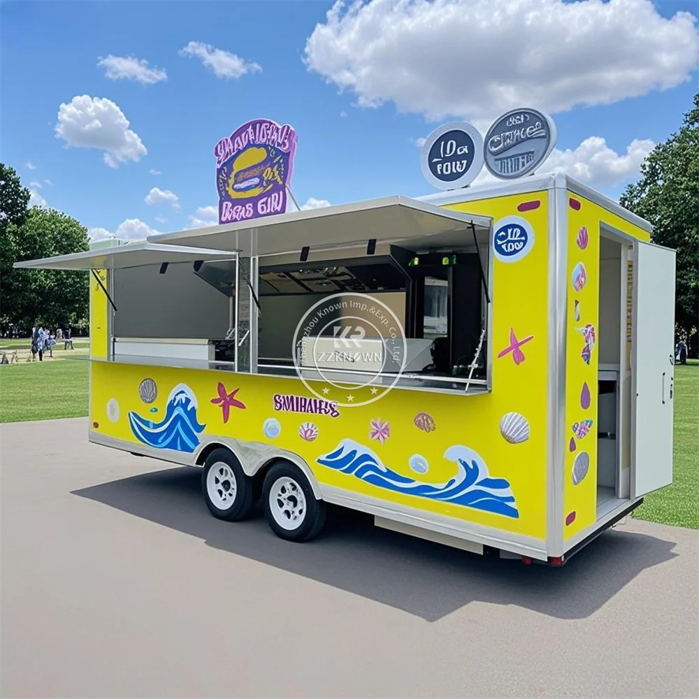 

Concession Hot Dog Food Truck Mobile Ice Cream Cart Coffee Bar Food Trailer Customized Outdoor Food Trailer For Sale