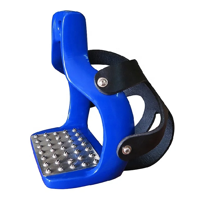 ركاب الفروسية من الألومنيوم غير قابل للانزلاق، دواسة من الفولاذ المقاوم للصدأ + غطاء واقي #3