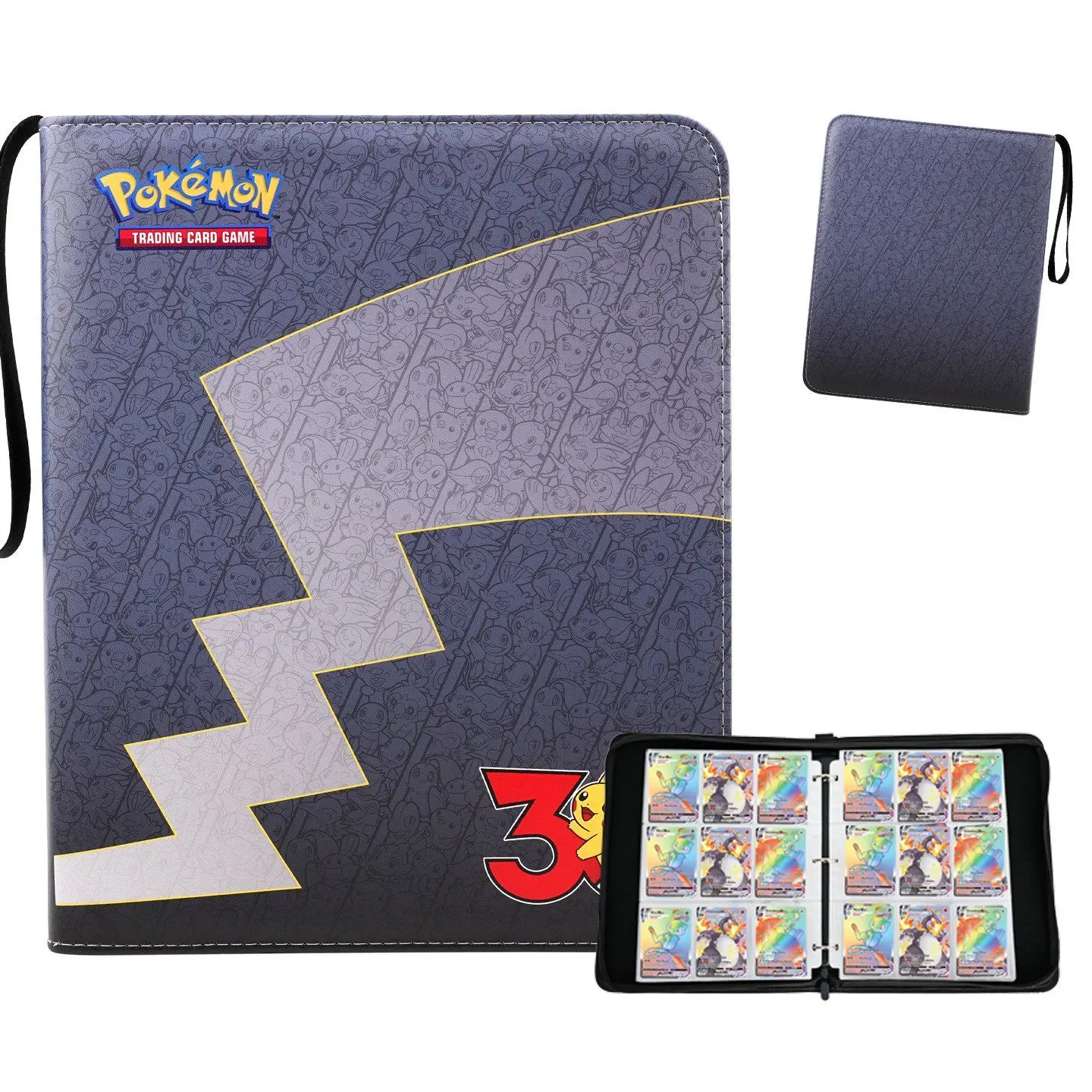 2025-new-pokemon-30th-anniversary-ptcg-card-binder-25th-deluxe-leather-album-ideal-for-pokemon-card-collection-and-storage