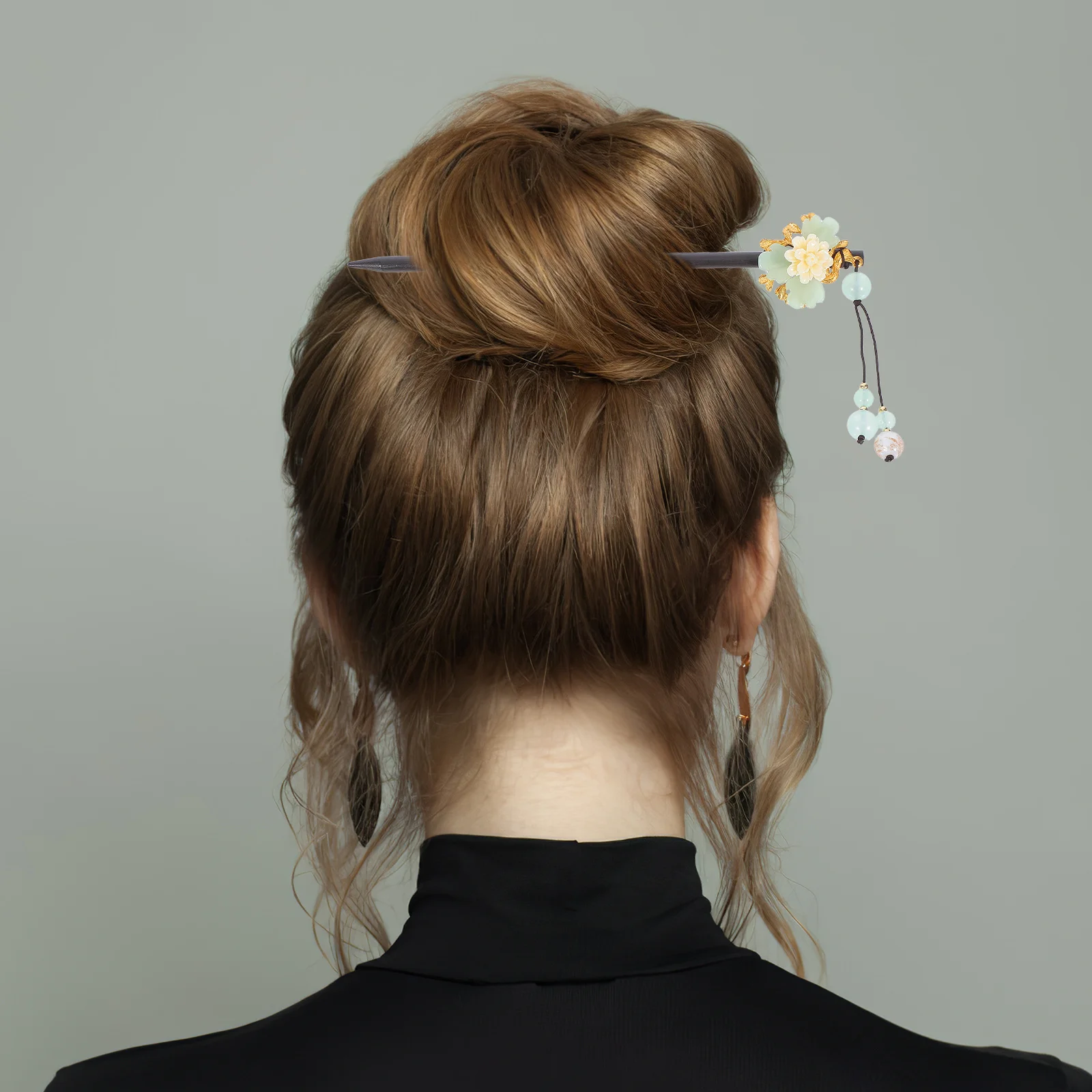 กิ๊บติดผมไม้สไตล์วินเทจ 1 ชิ้น ดีไซน์เก๋ไก๋ย้อนยุค สำหรับงานพิธี งานเทศกาล ถ่ายภาพ