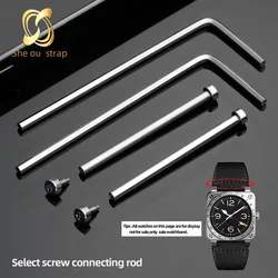 Stainless Steel Replacement Strap Adapter For Bell Ross BR01  Watchband  30MM Connector Shaft Ear Screw Rod Accessories