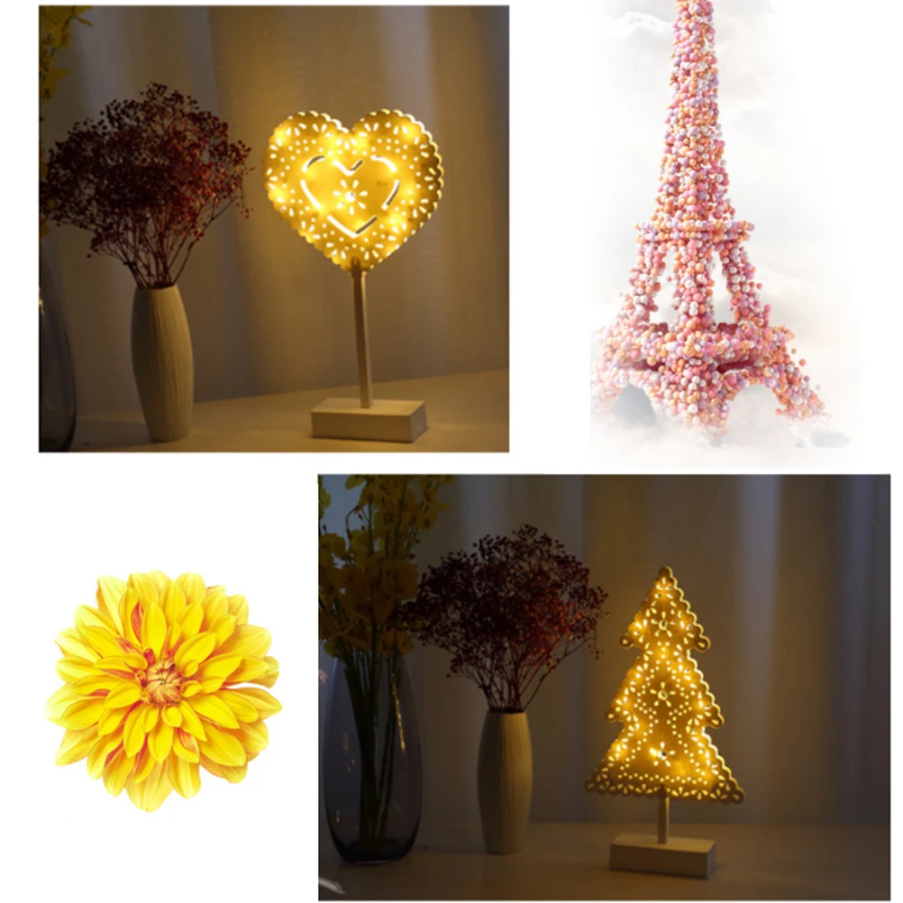 

2PCS Christmas Tree Night Lights LED Decoration White Color Lamp Desktop Shape Durable Material Soft Glow Great Atmosphere