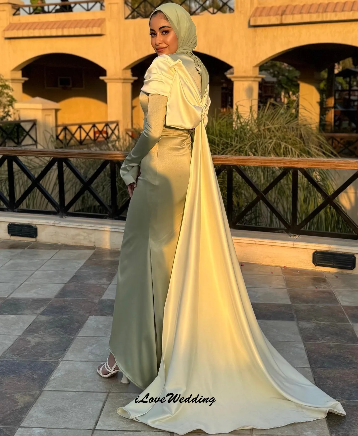 فساتين سهرة رسمية إسلامية دبي خضراء عبايات بأكمام طويلة فستان نسائي للحفلات الراقصة فساتين طويلة ملابس تقليدية مخصصة