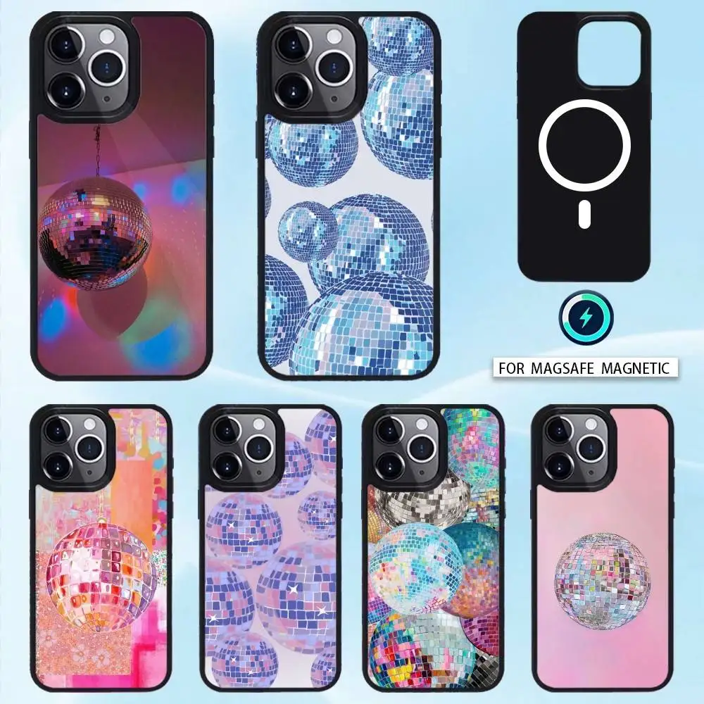

Disco Ball Art Phone Case Magnetic For iPhone16 15 14 13 12 Pro Max For Magsafe Wireless Charging Cover