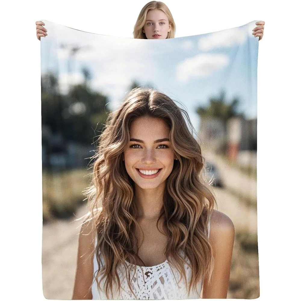 Customized Photo Blanket Personalized Commemorative Blanket, Available in Multiple Sizes for All Seasons