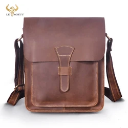 Quality Crazy Horse Leather One Shoulder Messenger bag Cowhide Cross-body Bag 12