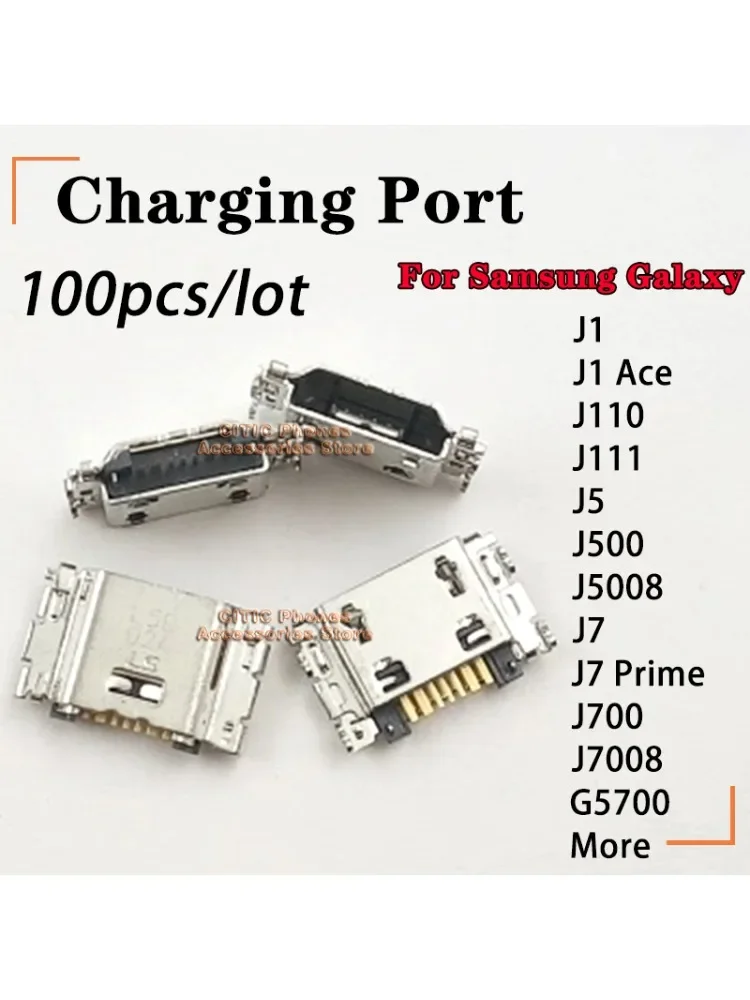 100szt 7Pin Do Samsung J7 Prime G5700 J1 Ace J7008 J700 J5 J500 J5008 J110 J111 Port ładowania USB Gniazdo Jack Złącze ładowarki — zdjęcie 2