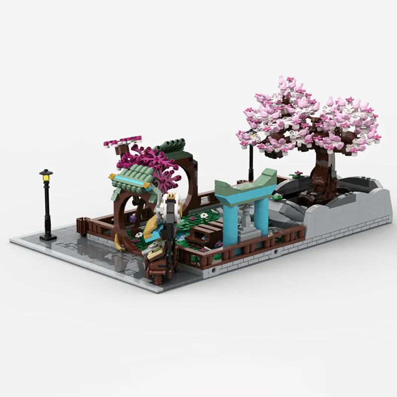 1925 pçs modular parque chinês modelo de exibição Moc-10281 bonsai árvore buquê de flores bloco de construção tijolos decoração para casa brinquedos presente