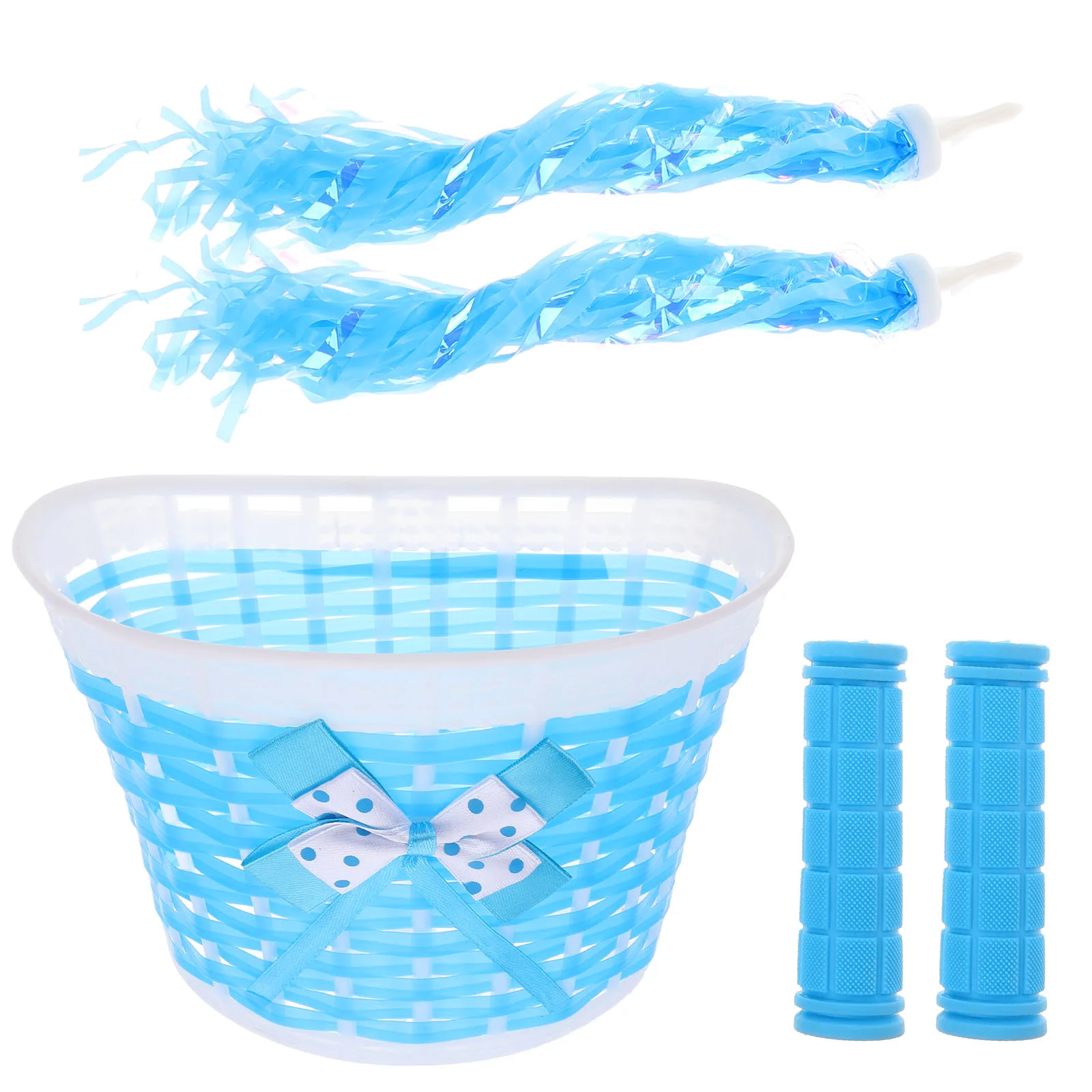 

1Set Kids Bicycle Accessories Handlebar Streamers Kit Bike Basket Decorative Tassels for Tricycles Scooters Tricycle Basket