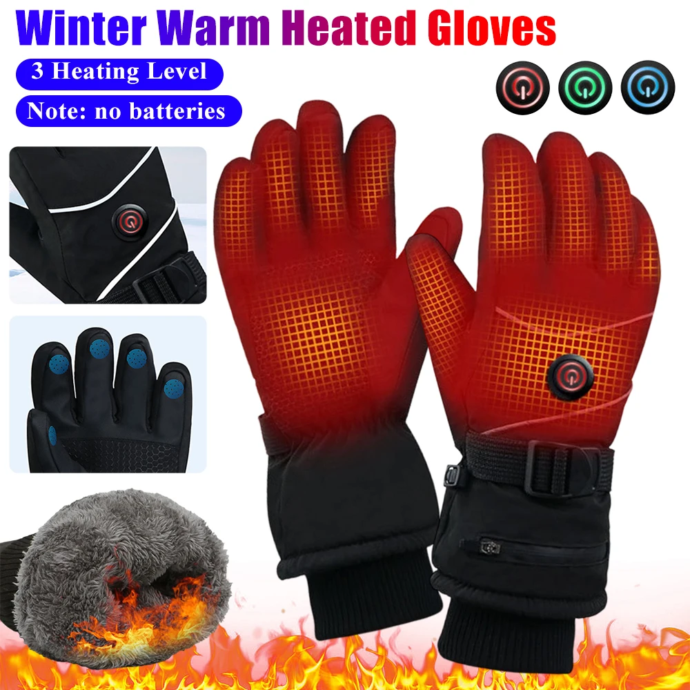 3 مستوى التدفئة قفازات حرارية كهربائية شتاء دافئ قفازات ساخنة مقاوم للماء يندبروف تخزين التزلج لملحقات رياضية في الهواء الطلق #1