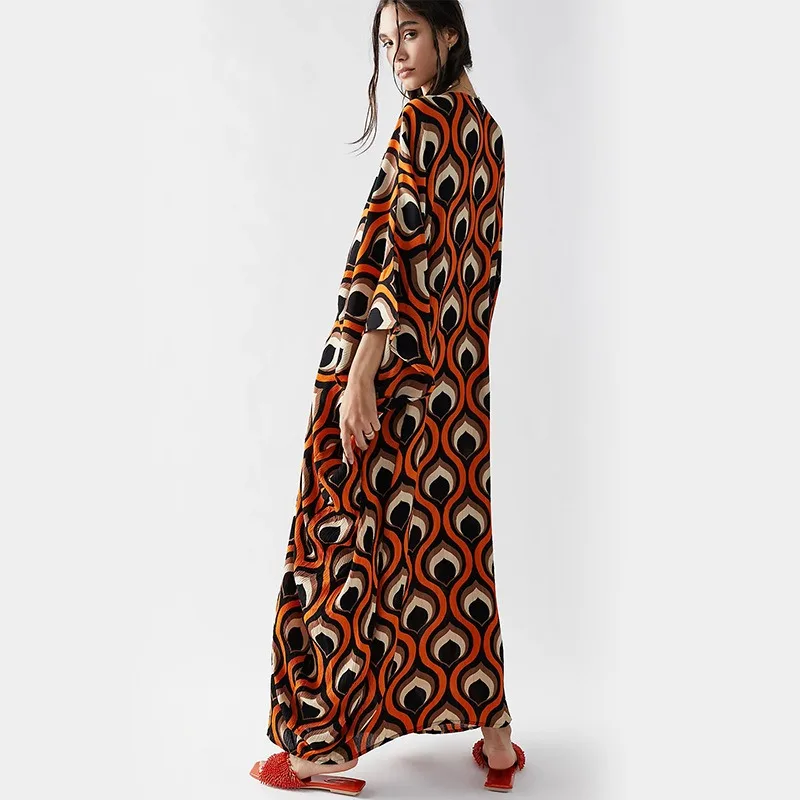 WeHello - Fashion 2024 Spring/Summer New Print Dress Bohemian Beach Style Long Dress for Women