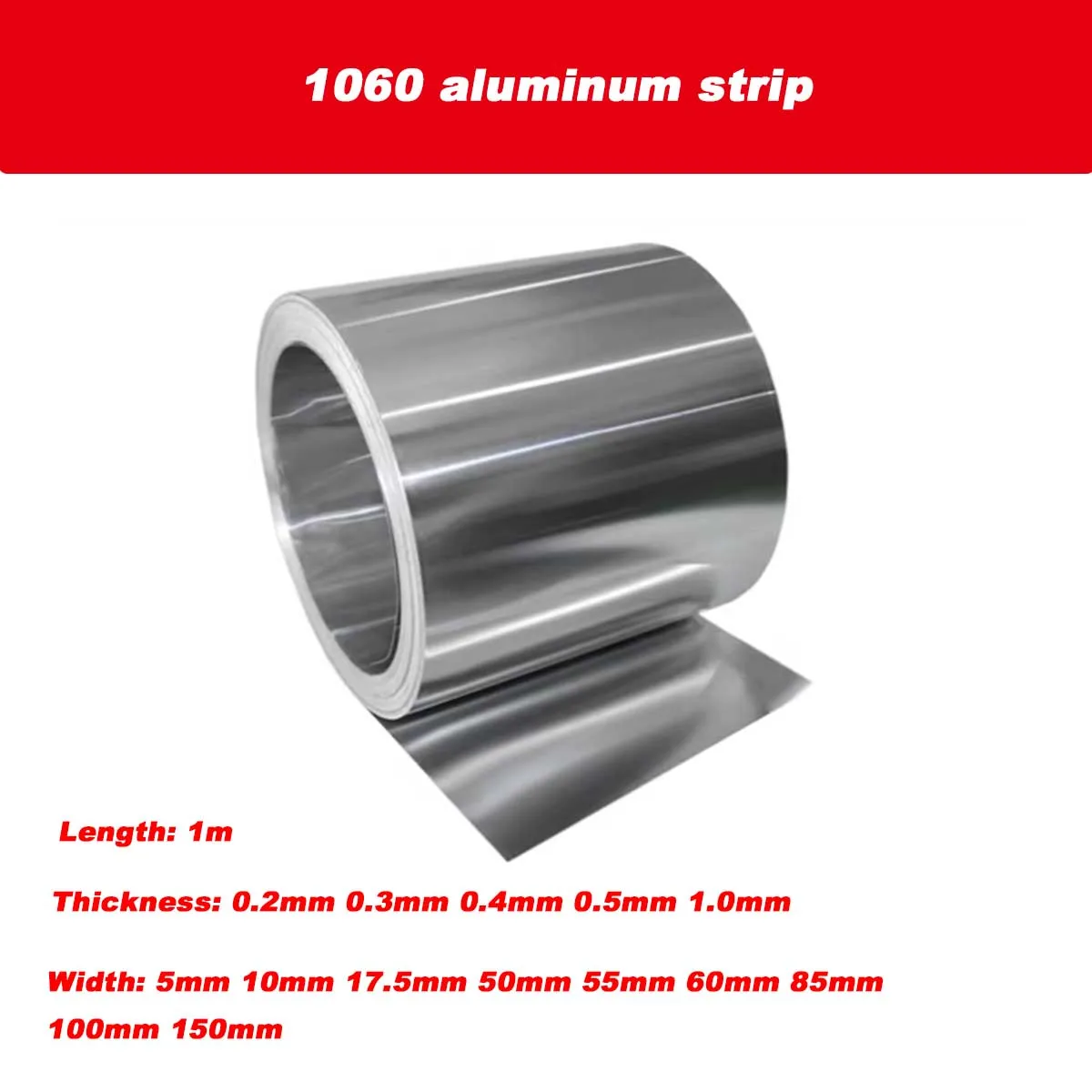 1060 Aluminium Tape Quality Cold Rolling Aluminum Coil roll Pure Aluminum Strip Customized DIY Size