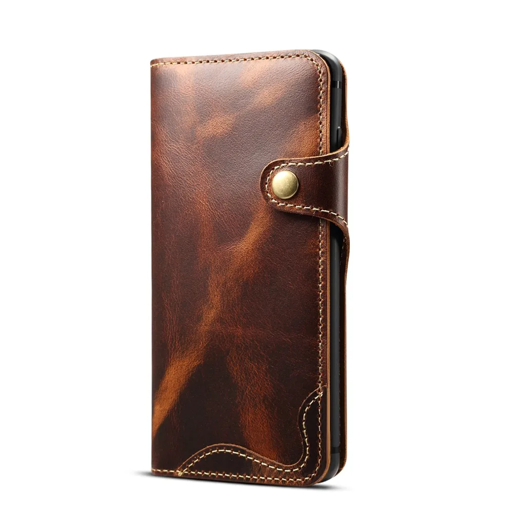 Flip Case For Samsung S10+ S9 Plus S10e Note 9 8 Genuine Real Cow Leather Cowhide Card Wallet Purse Cover Etui Handy Hulle Coque