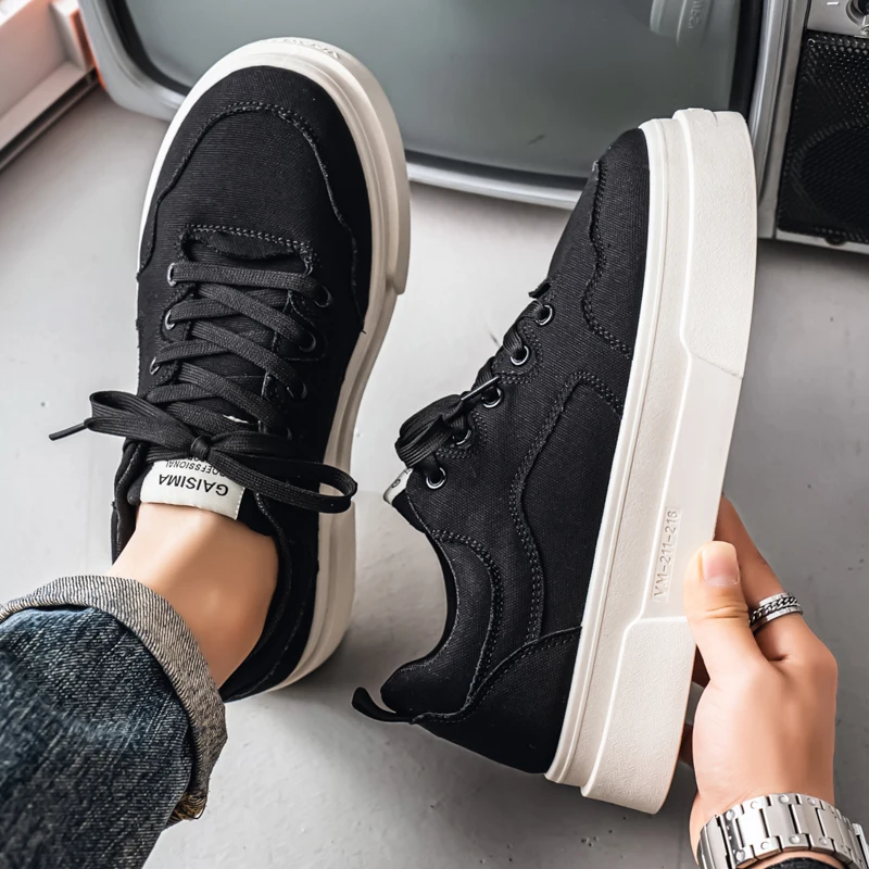 

Новые мужские повседневные низкие кеды из канваса, коллекция Весна 2026: модные, универсальные, дышащие, для активного отдыха и повседневной носки