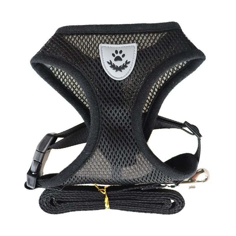 Adjustable Polyester Mesh Harness Vest for Cats and Dogs, Walking Leash, Puppy Collar, Small and Medium Pet Accessories, S-XL