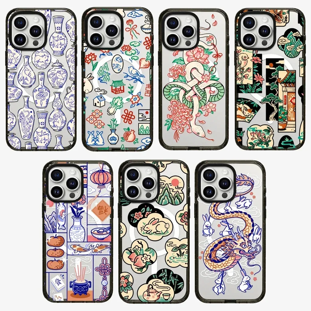 

Vintage Vase 2.0 Acrylic Black Border Protective IPhone Case Cover for 17 16 15 14 13 12 Pro Max Case