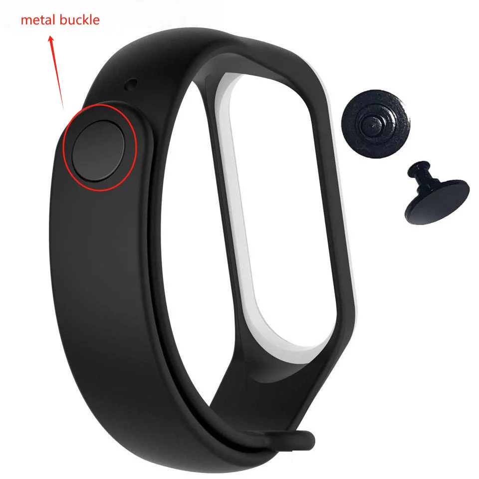 Metal Buckle For Mi Band Strap 7 6 5 4 3 Button For Xiaomi Bracelet 6 7 8 Smart Watch Accessories For MiBand 7 Replacement Spike