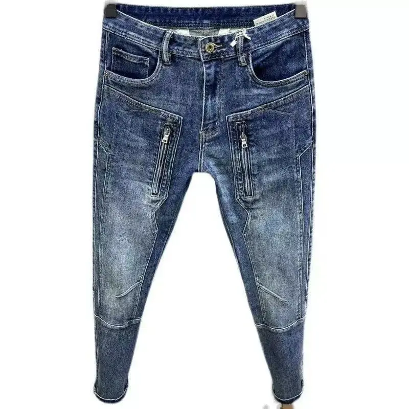 Hoge Kwaliteit Lente En Herfst Designer Kleding Streetwear Denim Jeans Broek Heren Luxe Casual Slim Fit Stretch Punk Broek