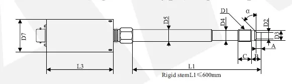 6-Pin High Temperature Pressure Transmitter, Pressure Sensor for Plastic Extruder Extrusion Processing Pressure Monitoring