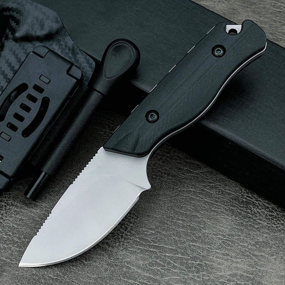 

Нож с фиксированным клинком 8Cr13Mov повышенной твердости 15017, рукоять G10, для активного отдыха, кемпинга, тактический, для самообороны, многофункциональный инструмент с ножнами