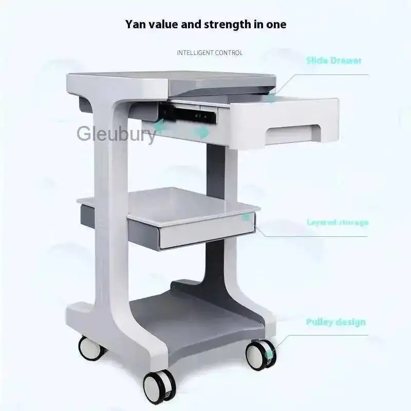 Foldable Salon Cart Drawers Beauty Salons Space-saving Anti-bumping Design Load-bearing Universal Wheels Beauty Salon Trolley image 2