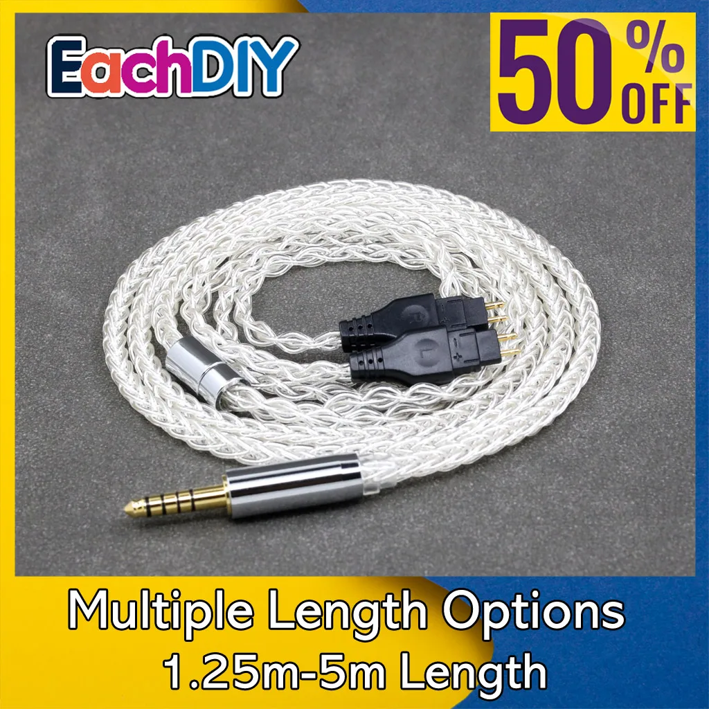 

8 Core 99% 7n Pure Silver Palladium Earphone Cable For Sennheiser HD580 HD600 HD650 HDxxx HD660S HD58x HD6xx LN008401