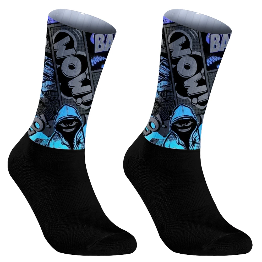 Graffiti riding socks Pro Race Compressie Ciclismo Mountainbike Racesokken Mannen Vrouwen Calcetines Ciclismo Hombre