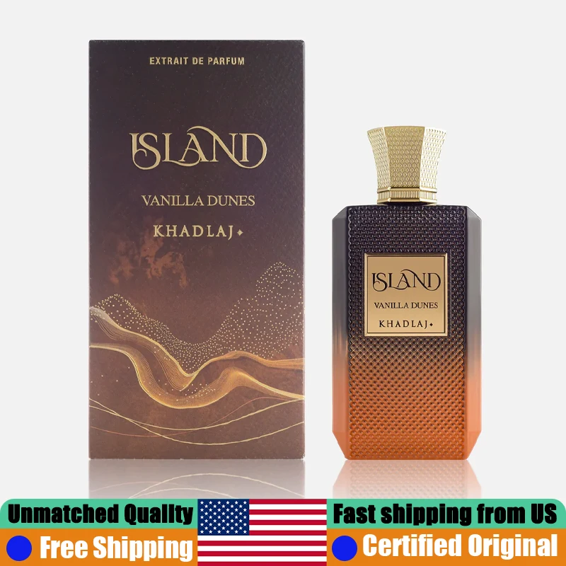 

Khadlaj Island Vanilla Dunes Eau de Parfum 3.4 Oz Original Arab Perfumes 100 ML Natural Lasting Oriental Vanilla Unisex Cologne