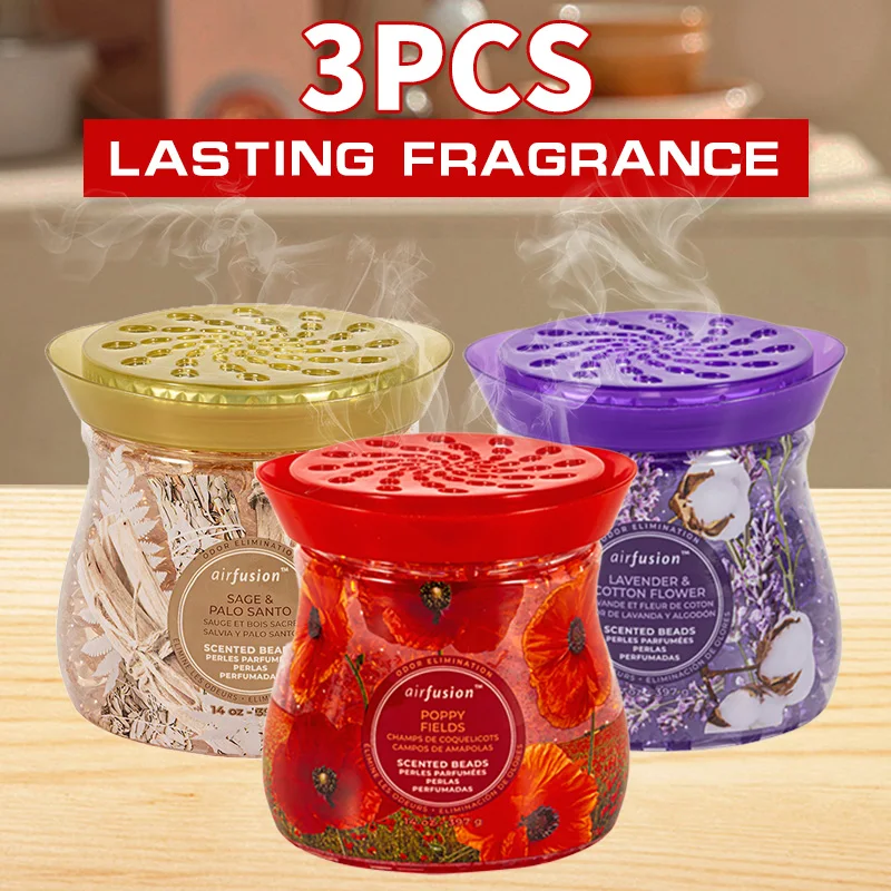 

Air Fusion Odor Eliminator Gel Beads Air Freshener Crystal Bead Odor Neutralizing Gel for Home Bathrooms Cars Boats 14 Oz 3 Pcs