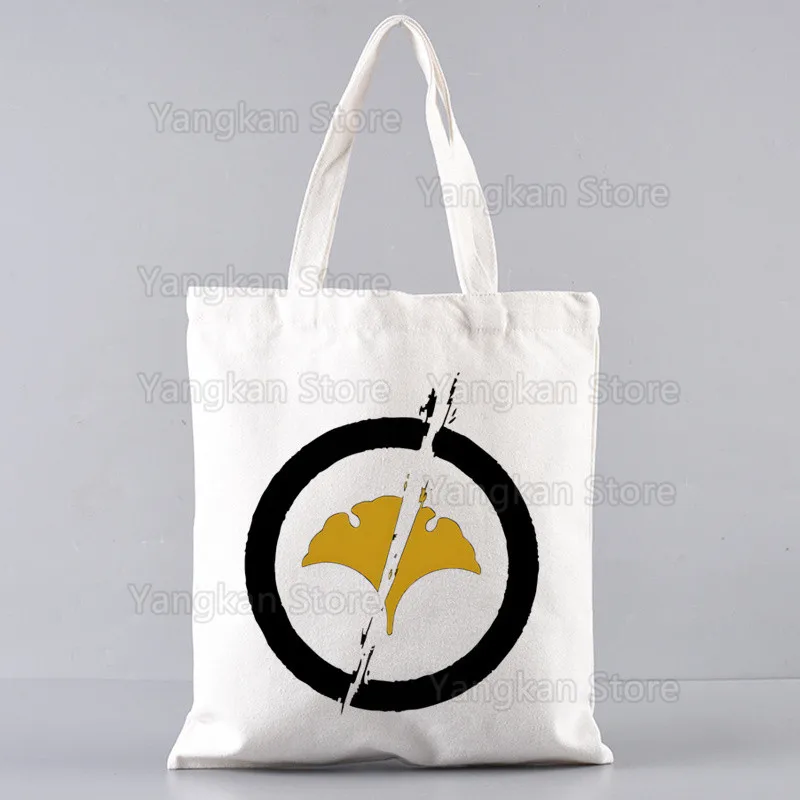 حقائب كتف من القماش بتصميم شبح يوتي ذات سعة كبيرة حقيبة يد هاراجوكو للكلية حقيبة تسوق نسائية #1