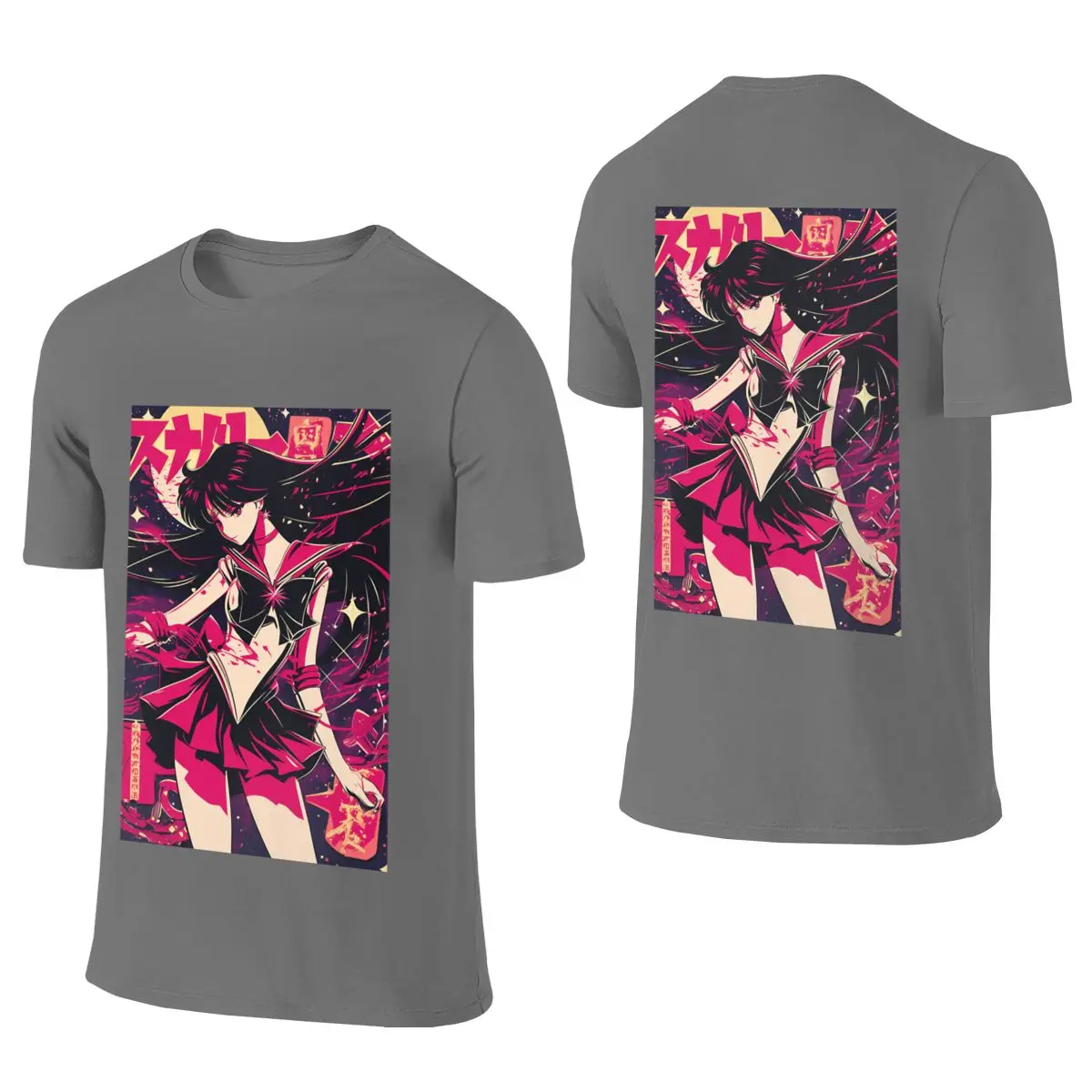Sailor Mars Vaporwave City Nights Simple Reversible T-shirt Niche Personality Small Patterns Shirt