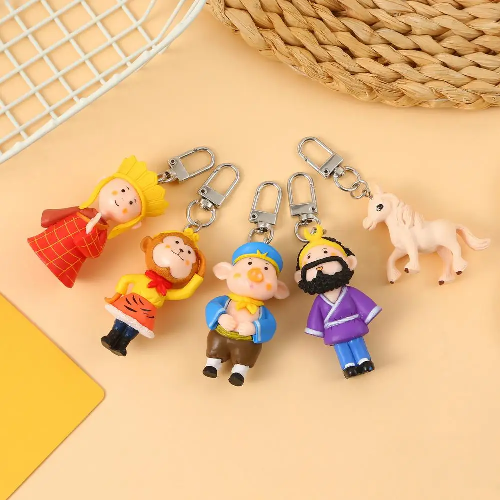 Pigsy Key Ring Resin Journey to West Keychain Pendant Featuring Sun Wukong Tang Monk Pigsy Sha Monk White Dragon Horse Backpack