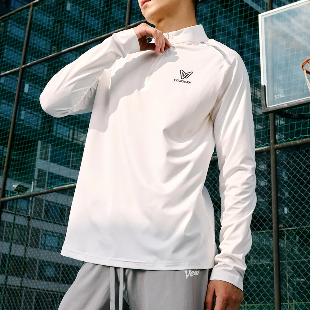 

Veidoorn Long Sleeves Cycling Jersey with Reflective Stripes Zip-up Shirt with Back Pockets Cycle Clothing Biking Shirt