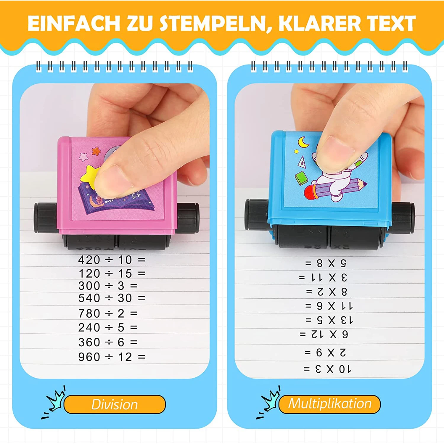 Roller Digital Teaching Stamp Reusable Calculation Roller Stamp Educational Stamp for Preschool Kindergarten Home School
