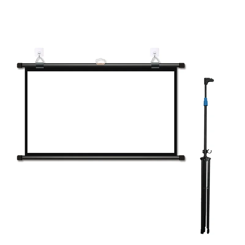 Projection screen 72 inch 16/9 production tripod telescopic projection screen
