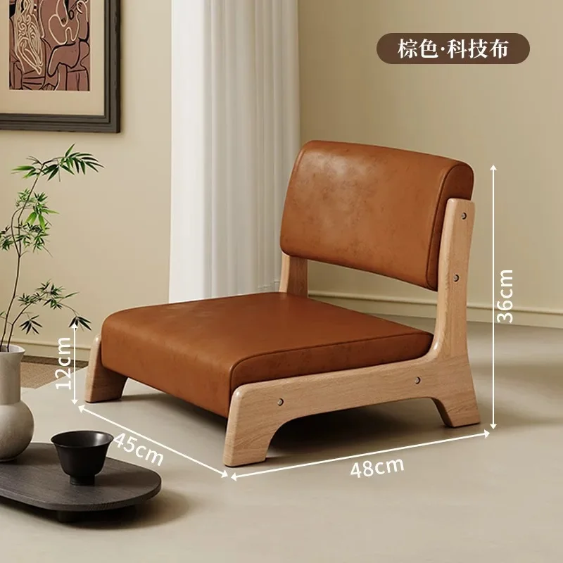 

For Bed chair tatami seat Japanese backrest stool solid wood bay window bed sedentary legless chair
