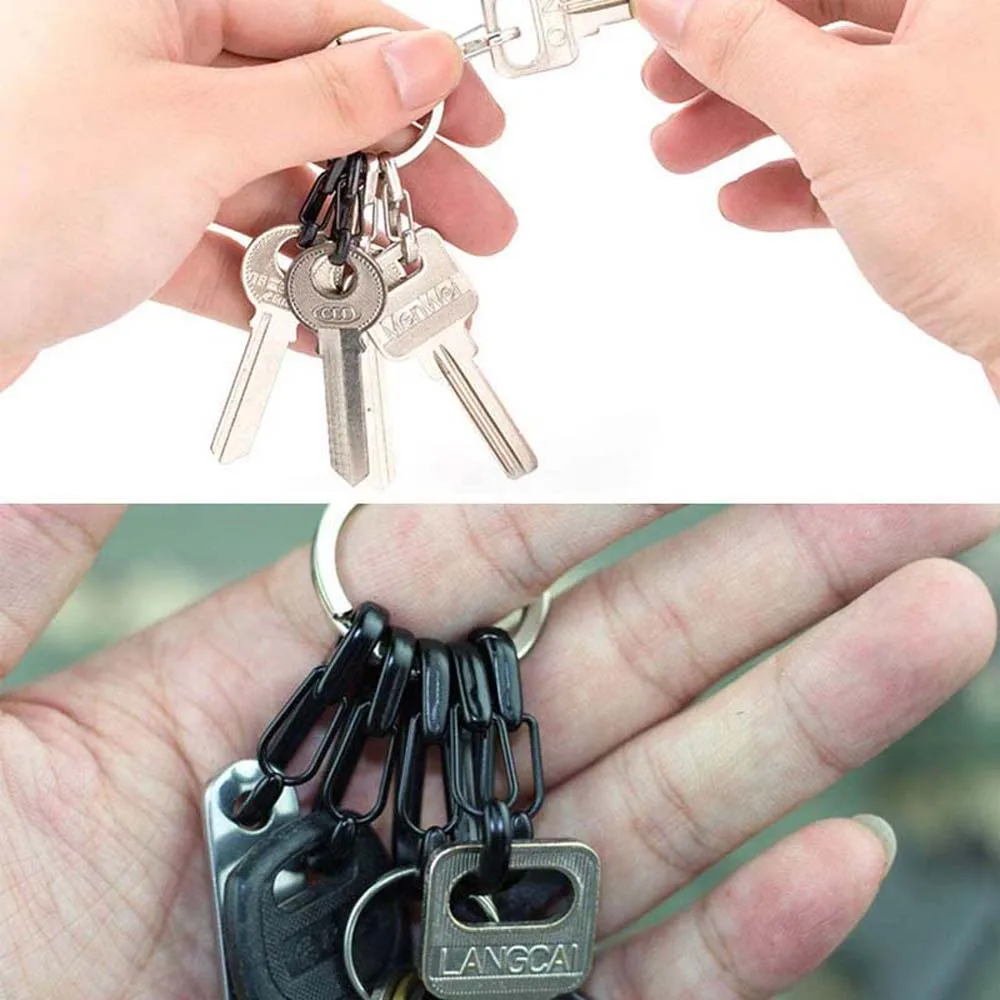 Backpack Camping Keychain Clasps Small Tiny Alloy Mini Carabiner Clips Hook Spring Snap Hanging Buckle