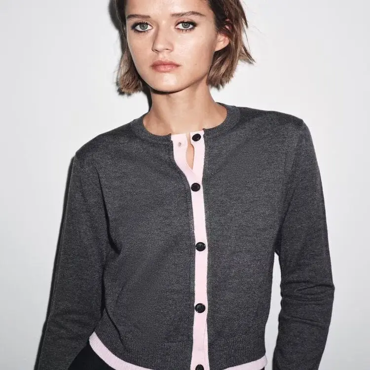 

Faionable ZR Sle Вязаная куртка женская уличная одежда свободного покроя теплое пальто повседневное круглое длинное пальто на пуговицах