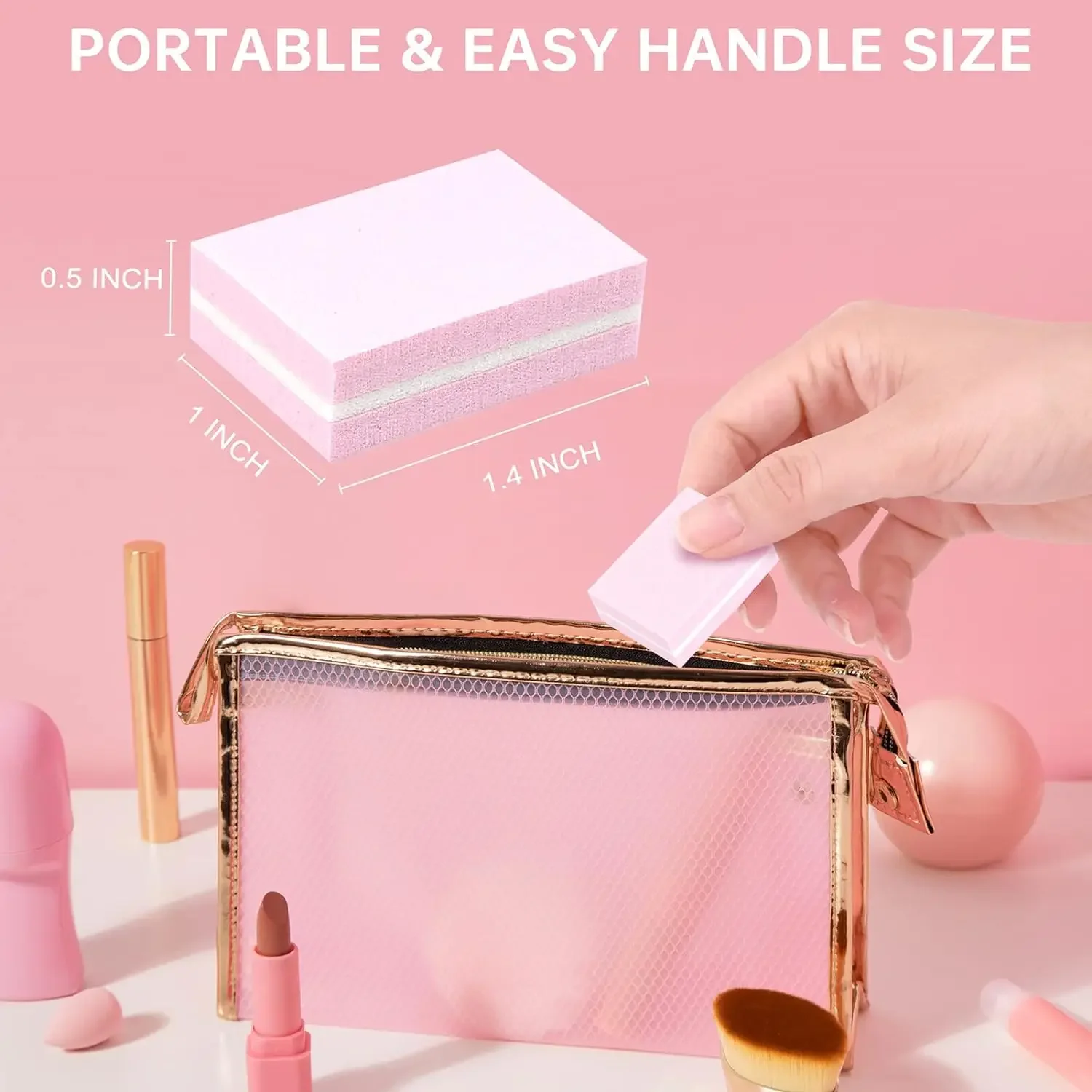 100pcs Mini Nail File Blocks 80/100/180/240 Buffing Sponge for Acrylic Natural Nail Polish Sanding Buffer Manicure Pedicure Tool