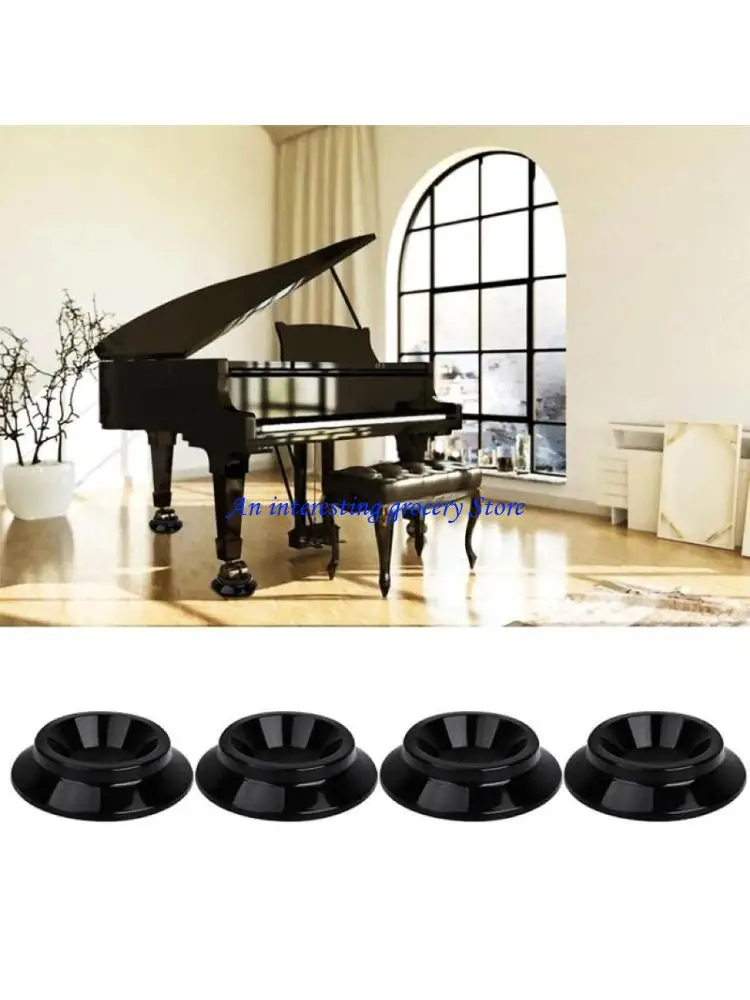 652D 4 Pcs Piano Foot Pads Plastic Pianos Caster Cups Floor Protector Easy to Use