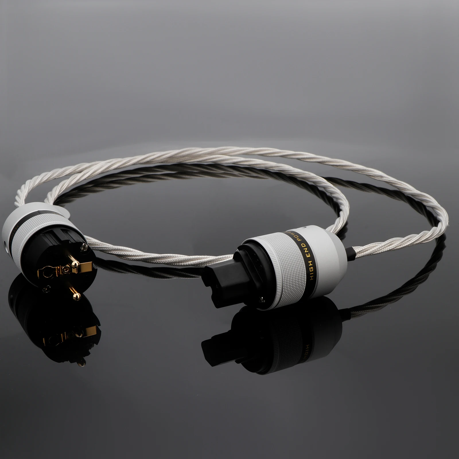 

High-Fidelity Power Cable - EU/US/AU Silver Plated 6N OCC Conductor for Audiophile DAC Amplifier and Power Filters with PTFE Ins