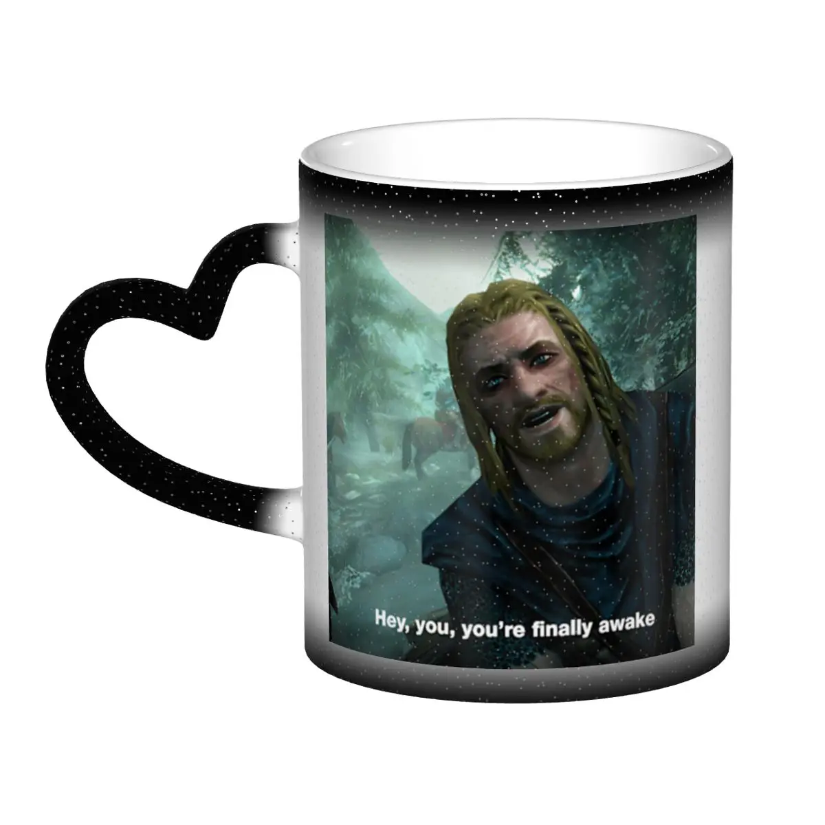 

Hey You You'Re Finally Awake Skyrim Mug Funny Ceramic Coffee Cups Tea Mugs Milk Cup Drinkware Gifts for Friends