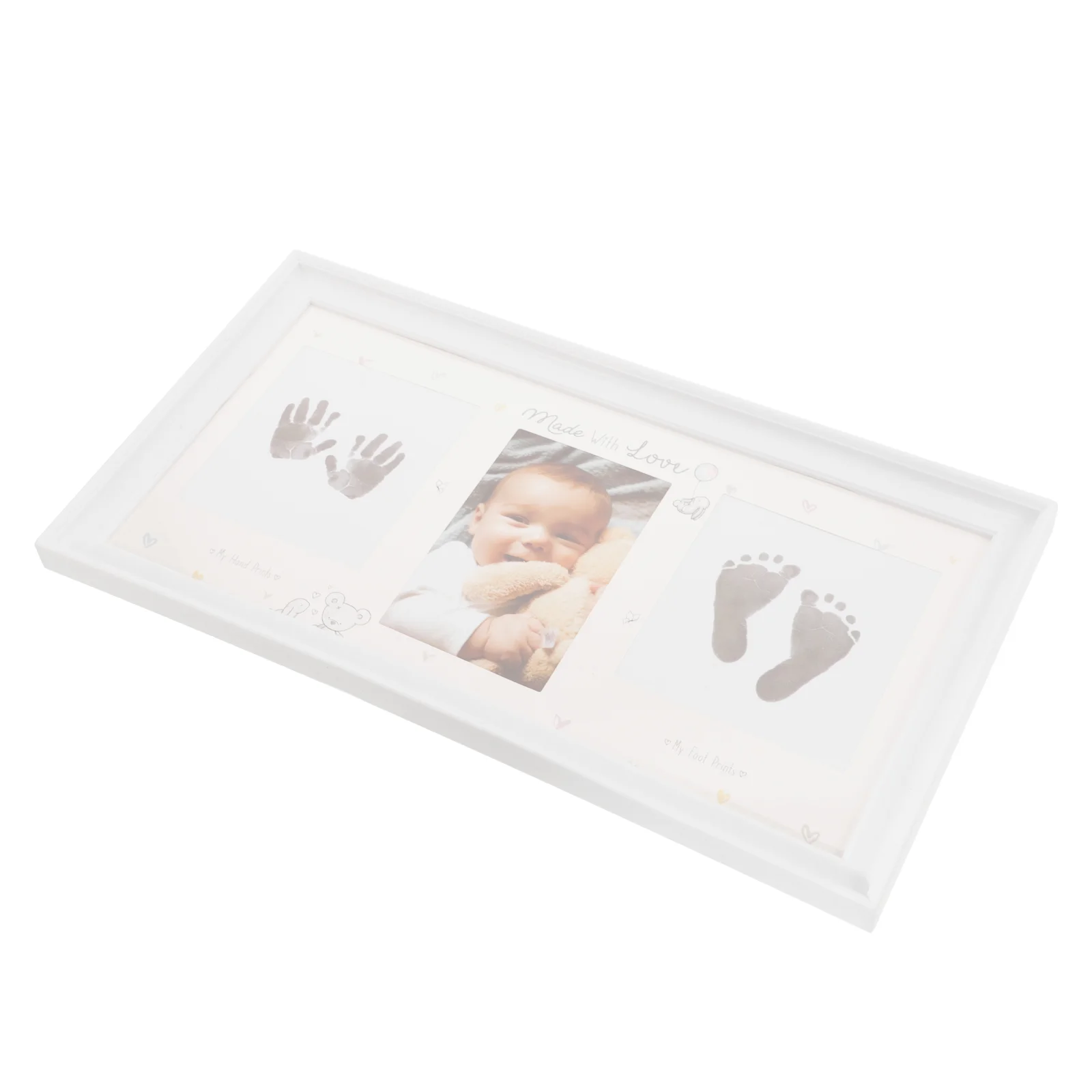 Mão Pé Imprimir Photo Frame, Molduras, Kit Ornamento Handprint bebê, Lembrança Pegada Infantil Decorar, Stamp Pad