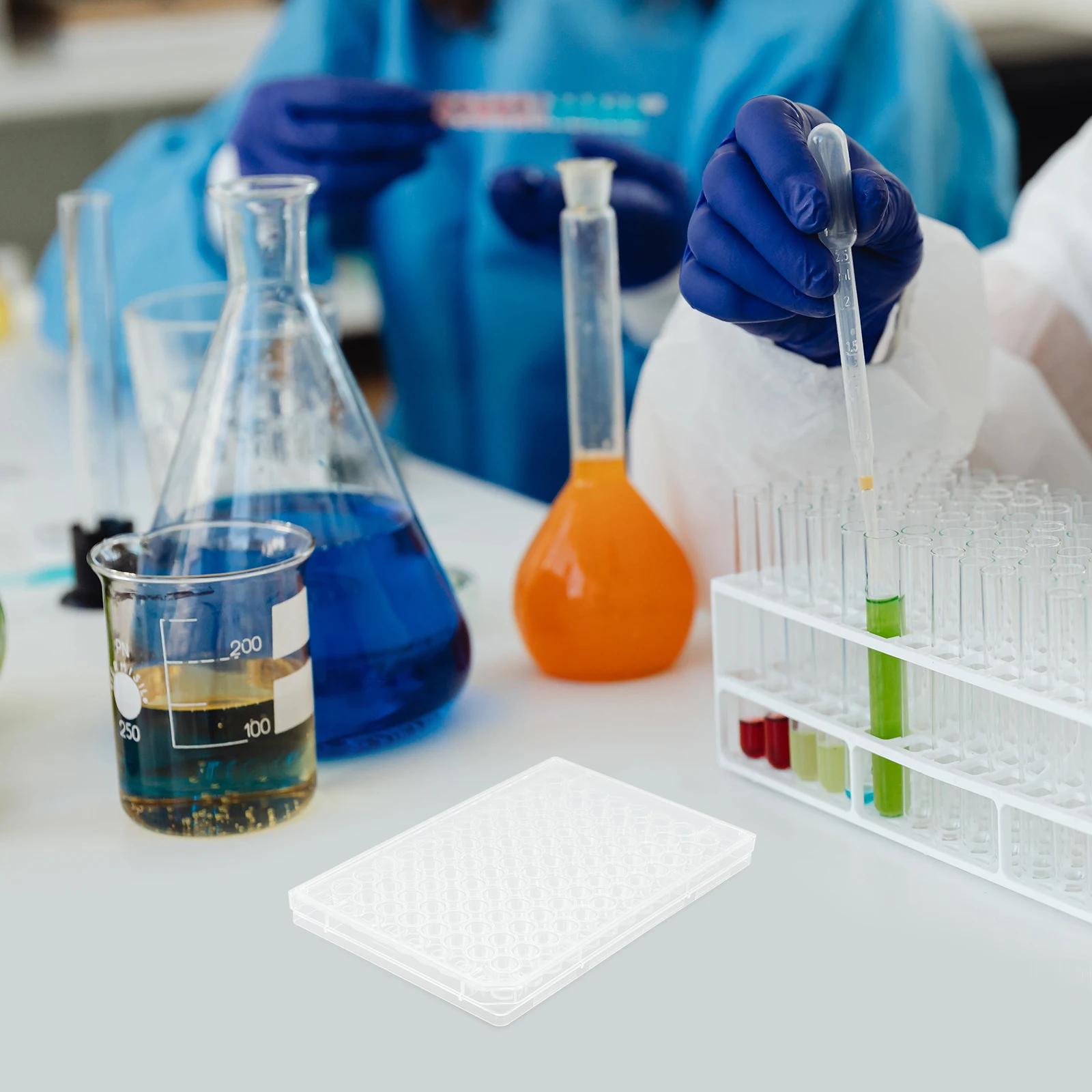 96-well Culture Plate Cell Dish with Lid for Lab Tray Laboratory Tissue Disposable